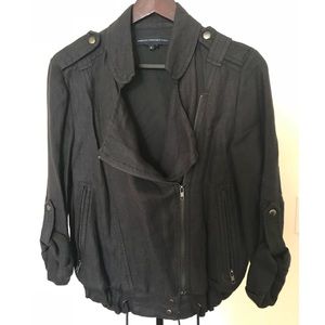 French Connection Linen Zipper Jacket